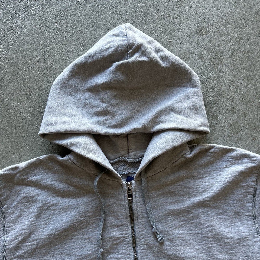 Vintage Gap Sweatshirt Size Large Gray Full Zip Hoodie Blank Heavyweight - Picture 2 of 5